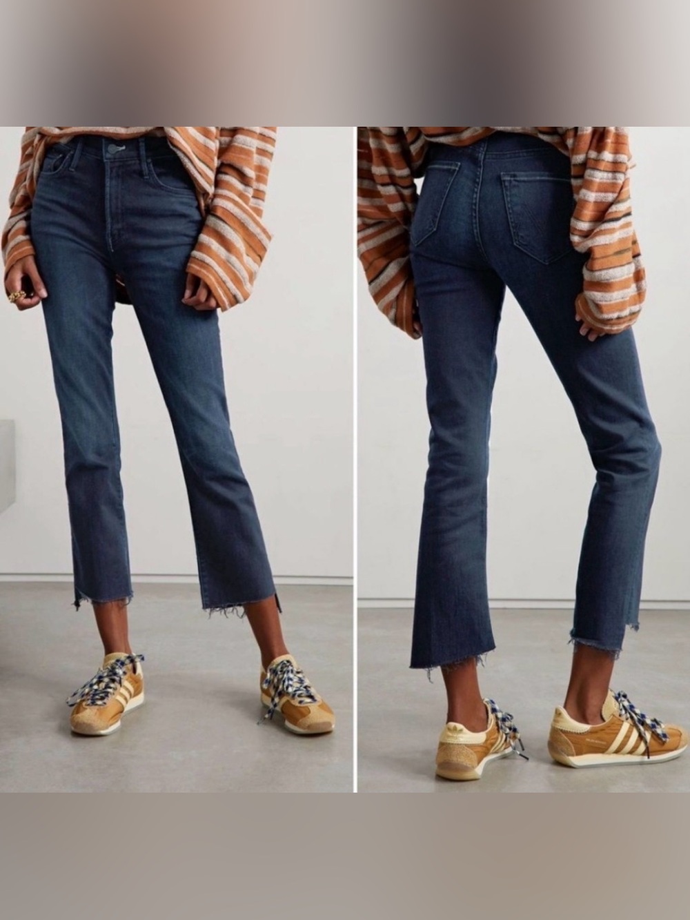 MOTHER Insider Crop Step Fray Night Tripper Women’s Cropped Jeans Size 28